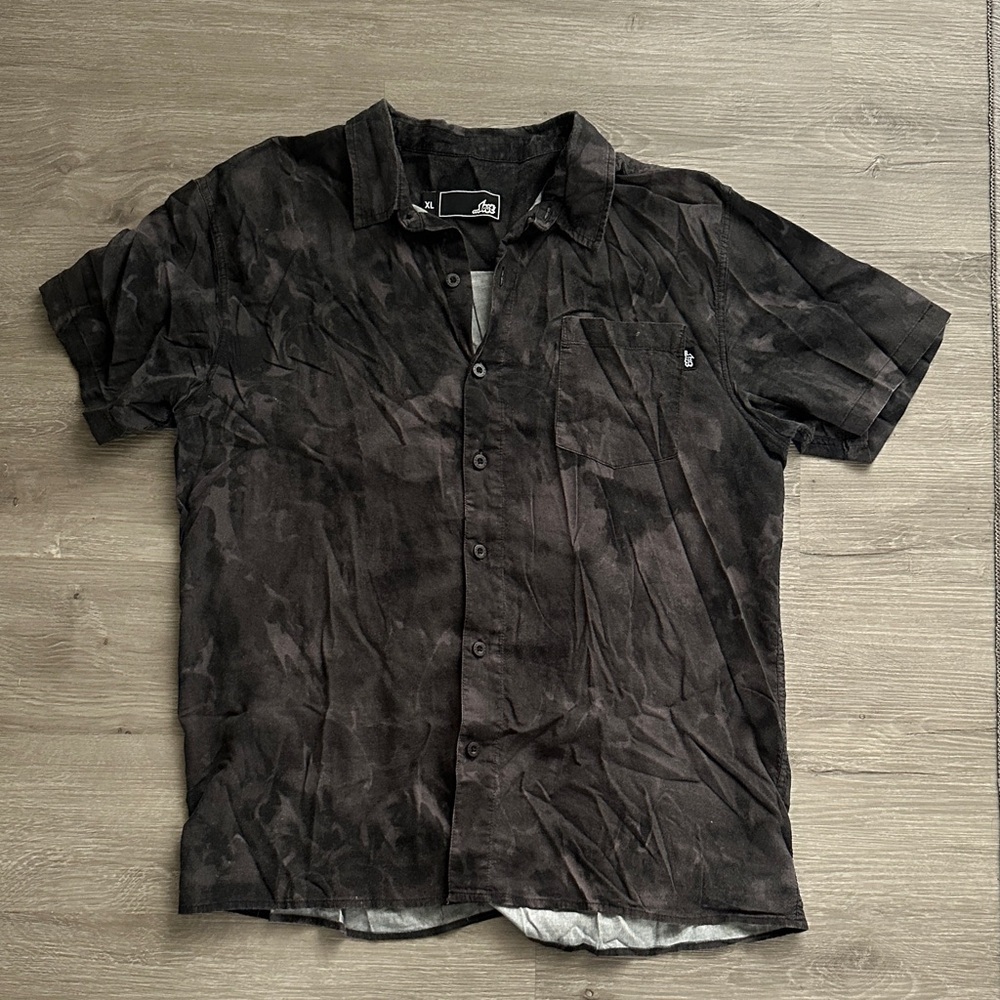 Lost Men's Acid Wash Button-Up Shirt